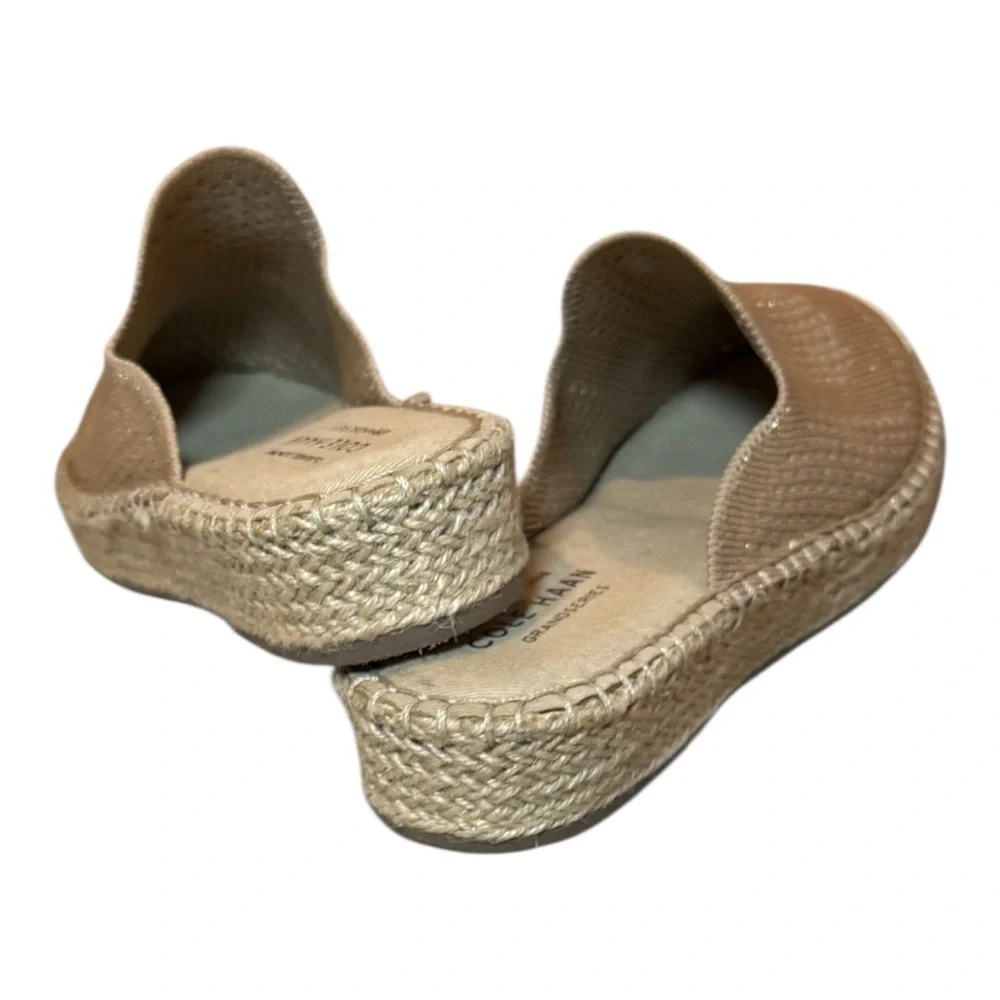 Cole Hawn Cloudfeel Stitchlite Mule Espadrille in Sesame Tan, size 5.5